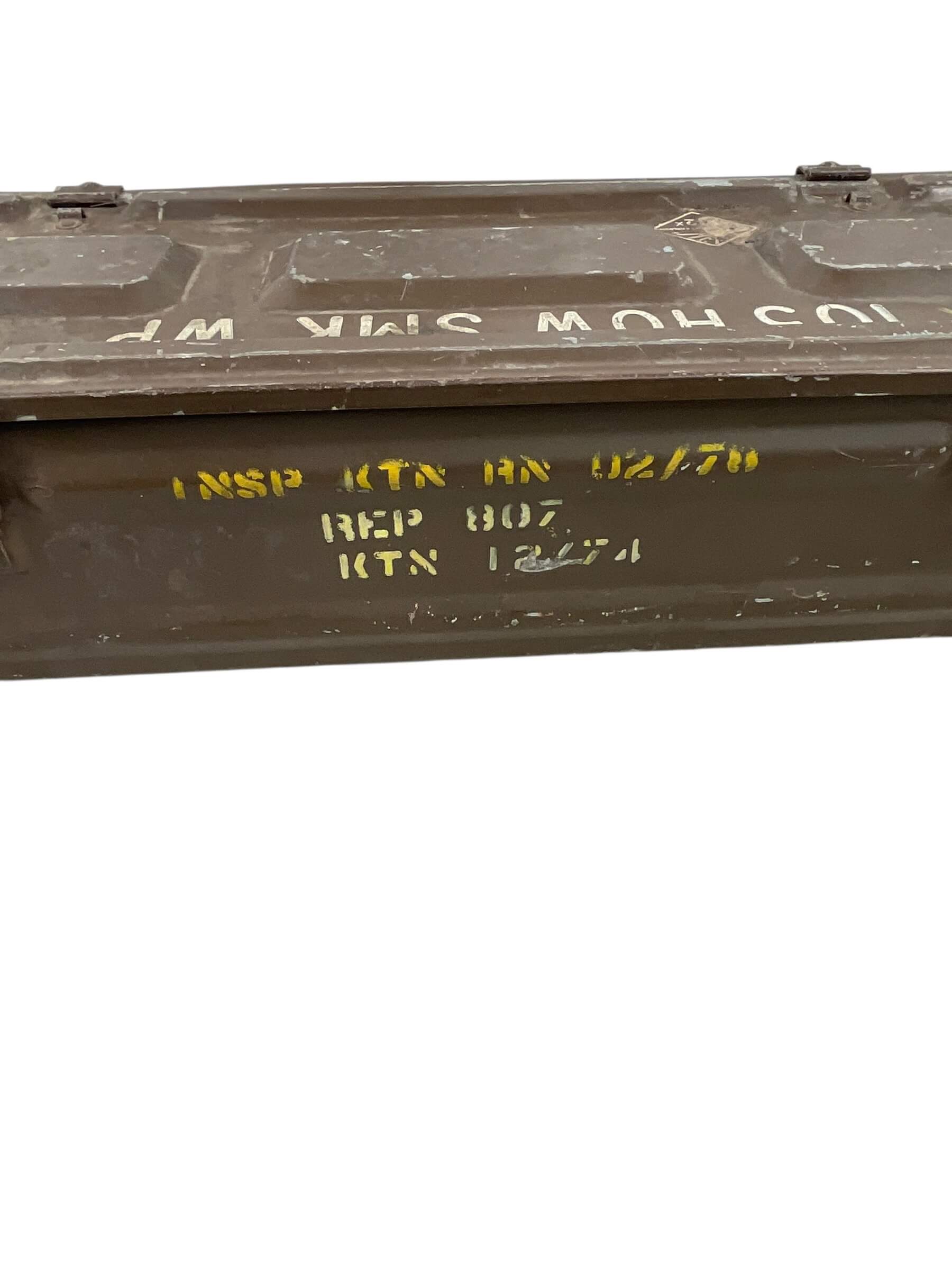 Canadian Forces 105mm Howitzer Smoke Transit Box EMPTY 33 1/2" X 10 1/2" X 6" Canadian Forces 105mm Howitzer Smoke Transit Box EMPTY 33 1/2" X 10 1/2" X 6"