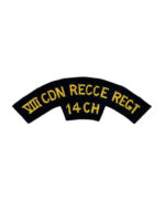 WW2 8th Canadian RECCE Regiment 14th CH British Made Shoulder Title Insignia Single WW2 8th Canadian RECCE Regiment 14th CH British Made Shoulder Title Insignia Single