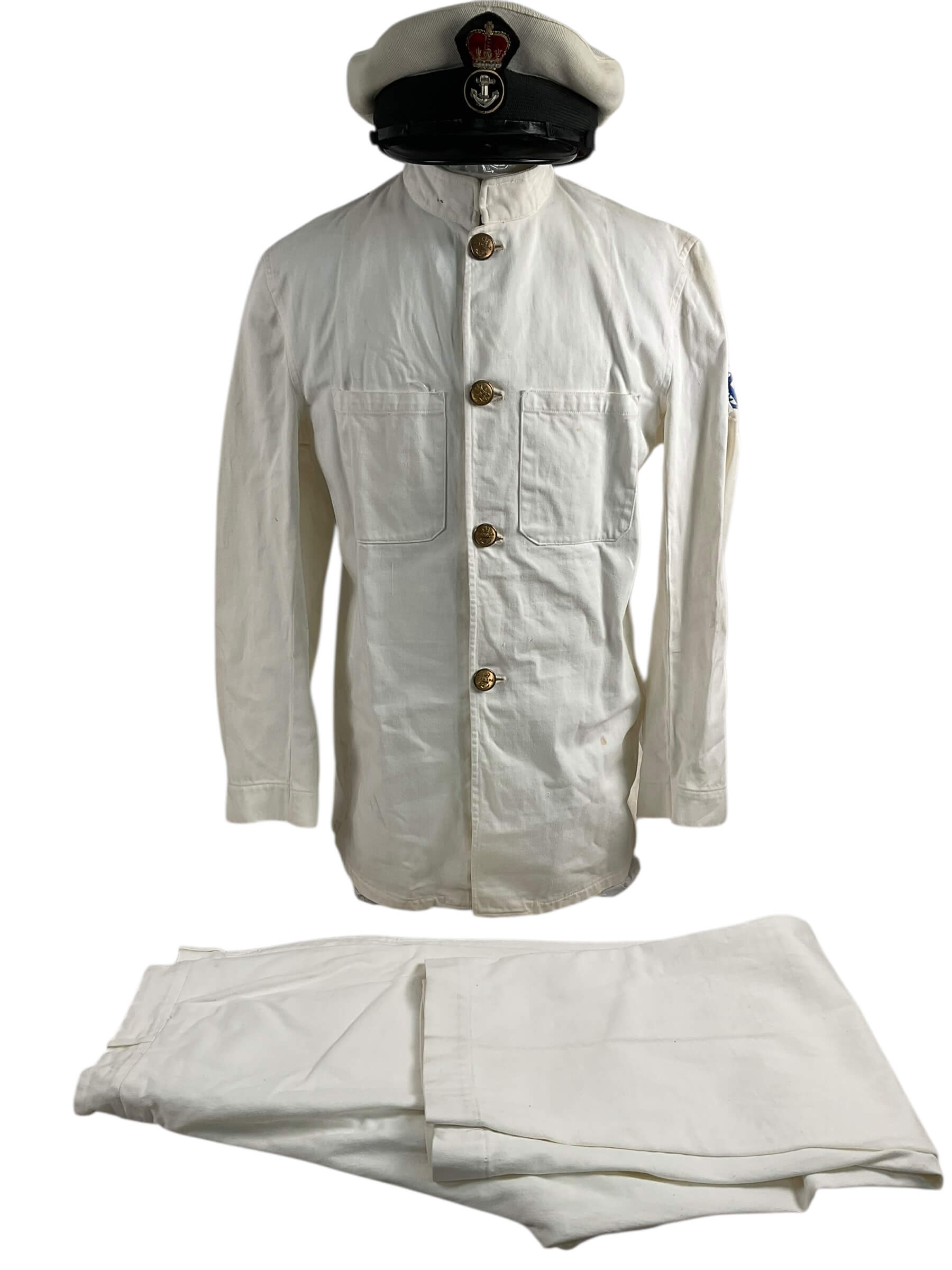 Canadian Navy White Patrol Jacket With Trousers And Peak Cap Hat Canadian Navy White Patrol Jacket With Trousers And Peak Cap Hat