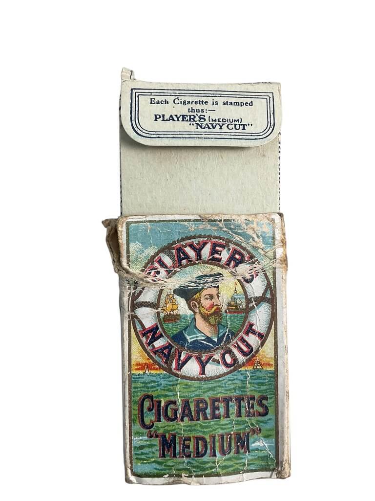WW2 Canadian Player's Navy Cut Cigarettes Medium Package EMPTY WW2 Canadian Player's Navy Cut Cigarettes Medium Package EMPTY