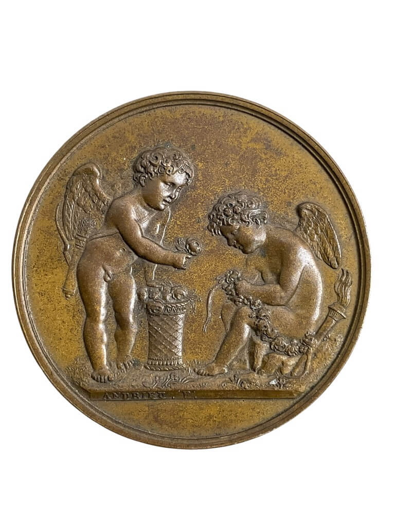 Danish Prince and Princess 1822 Royal Visit Bronze Medallion Danish Prince and Princess 1822 Royal Visit Bronze Medallion