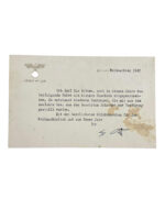 WW2 German Christmas Thank-You Card Adolf Hitler 1942 Dated 5" X 8" WW2 German Christmas Thank-You Card Adolf Hitler 1942 Dated 5" X 8"