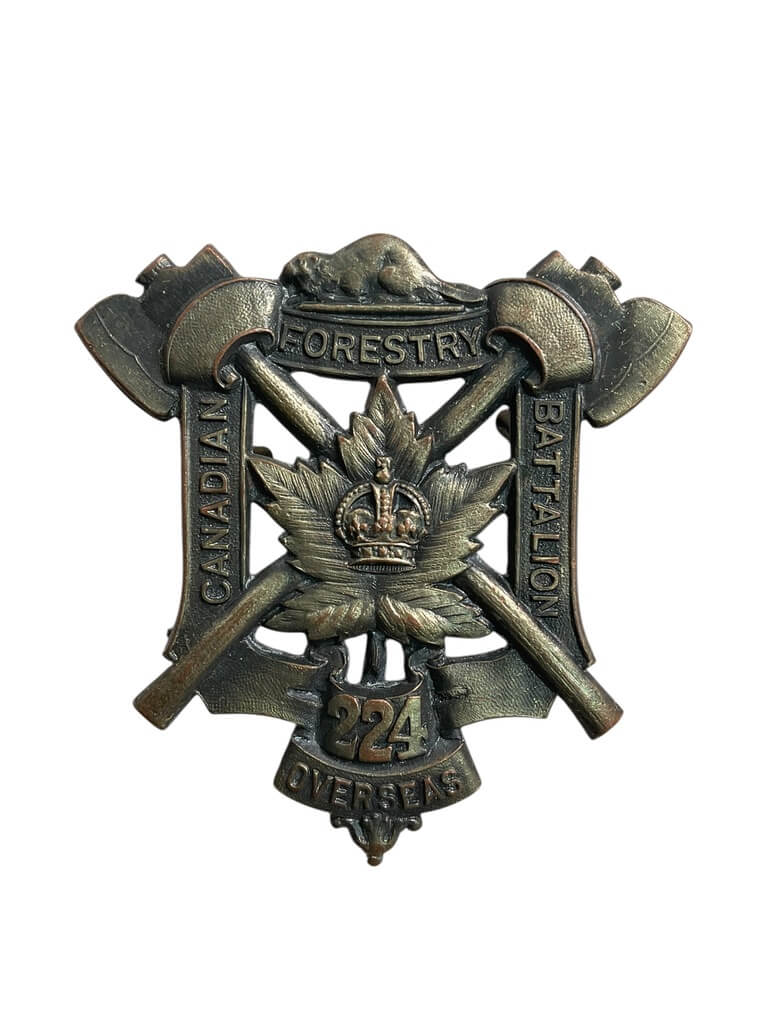 WW1 Canadian CEF 224th Forestry Battalion Cap Badge WW1 Canadian CEF 224th Forestry Battalion Cap Badge