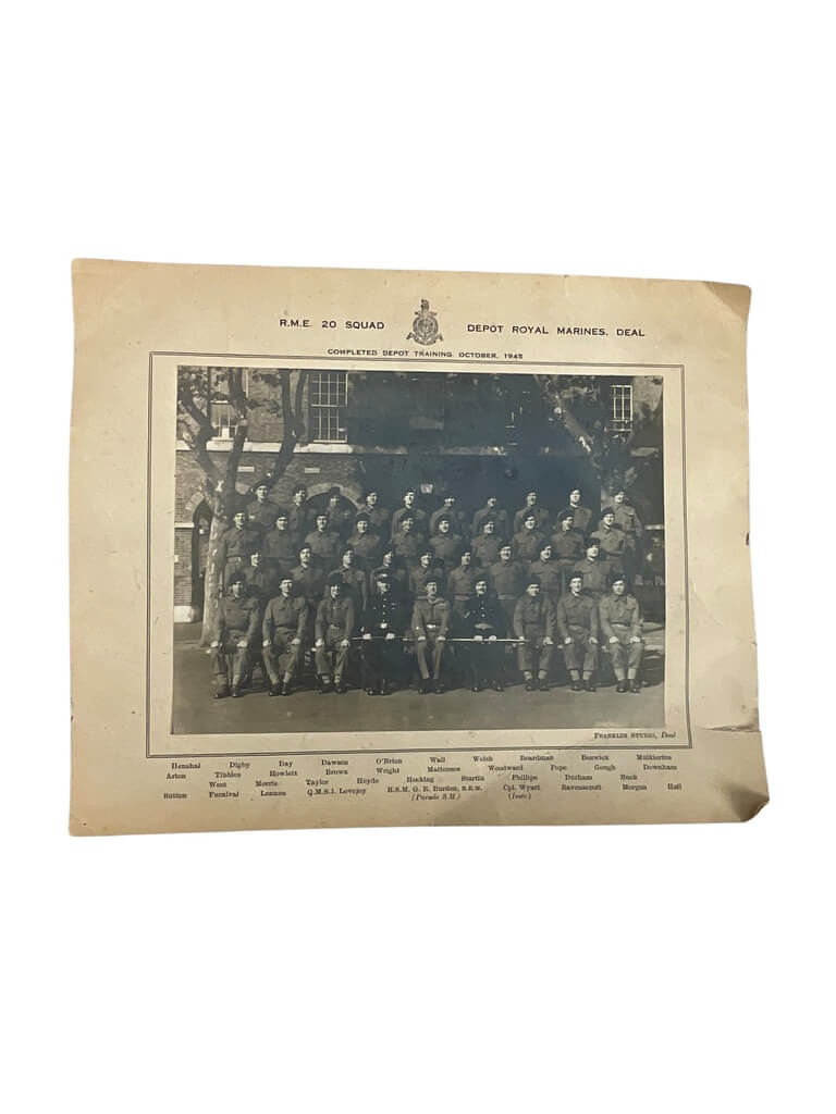 WW2 British Royal Marines Depot Training Unit Photo 9" X 11" WW2 British Royal Marines Depot Training Unit Photo 9" X 11"