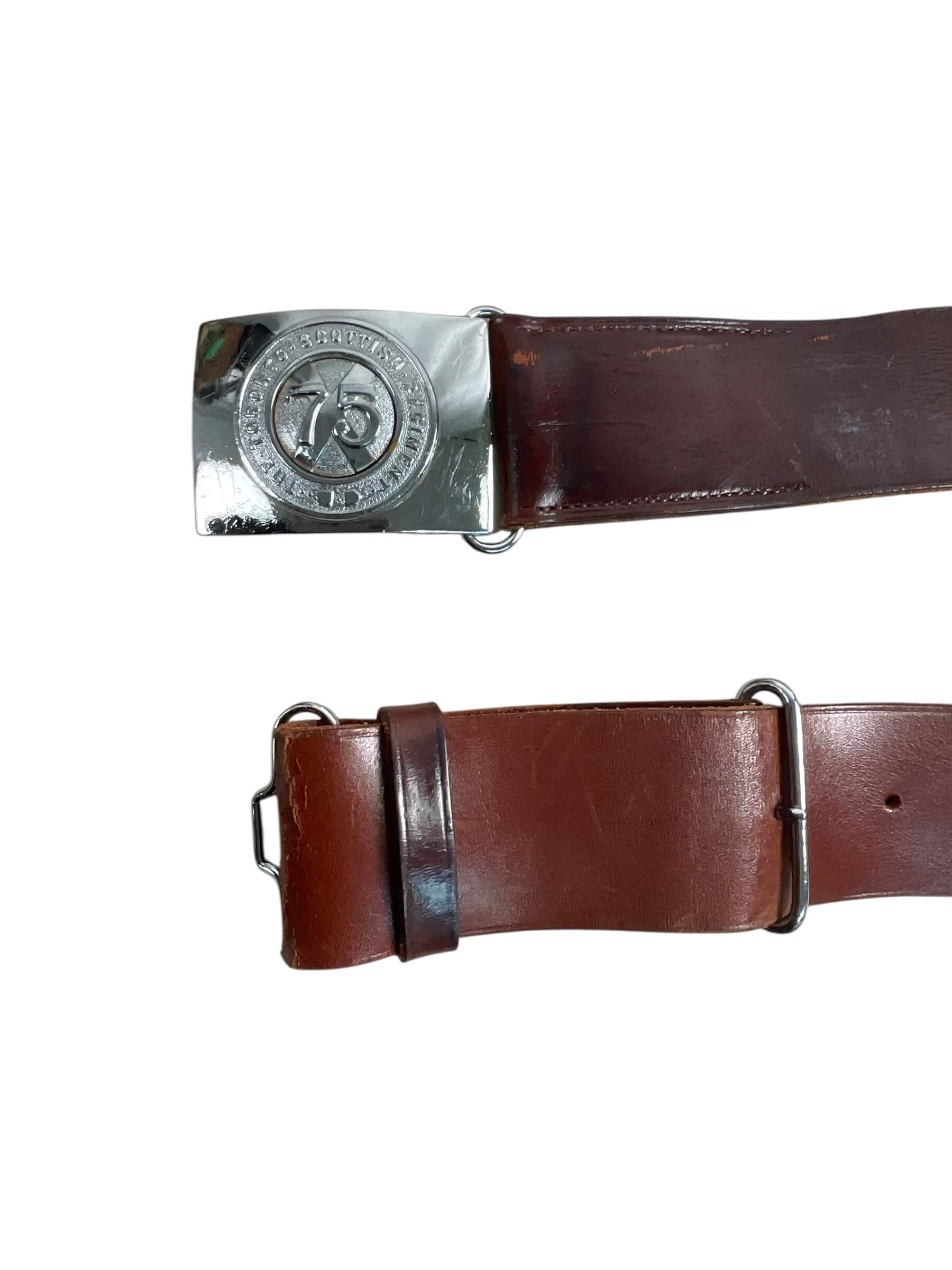 Canadian Toronto Scottish Leather Waist Belt and Buckle Canadian Toronto Scottish Leather Waist Belt and Buckle