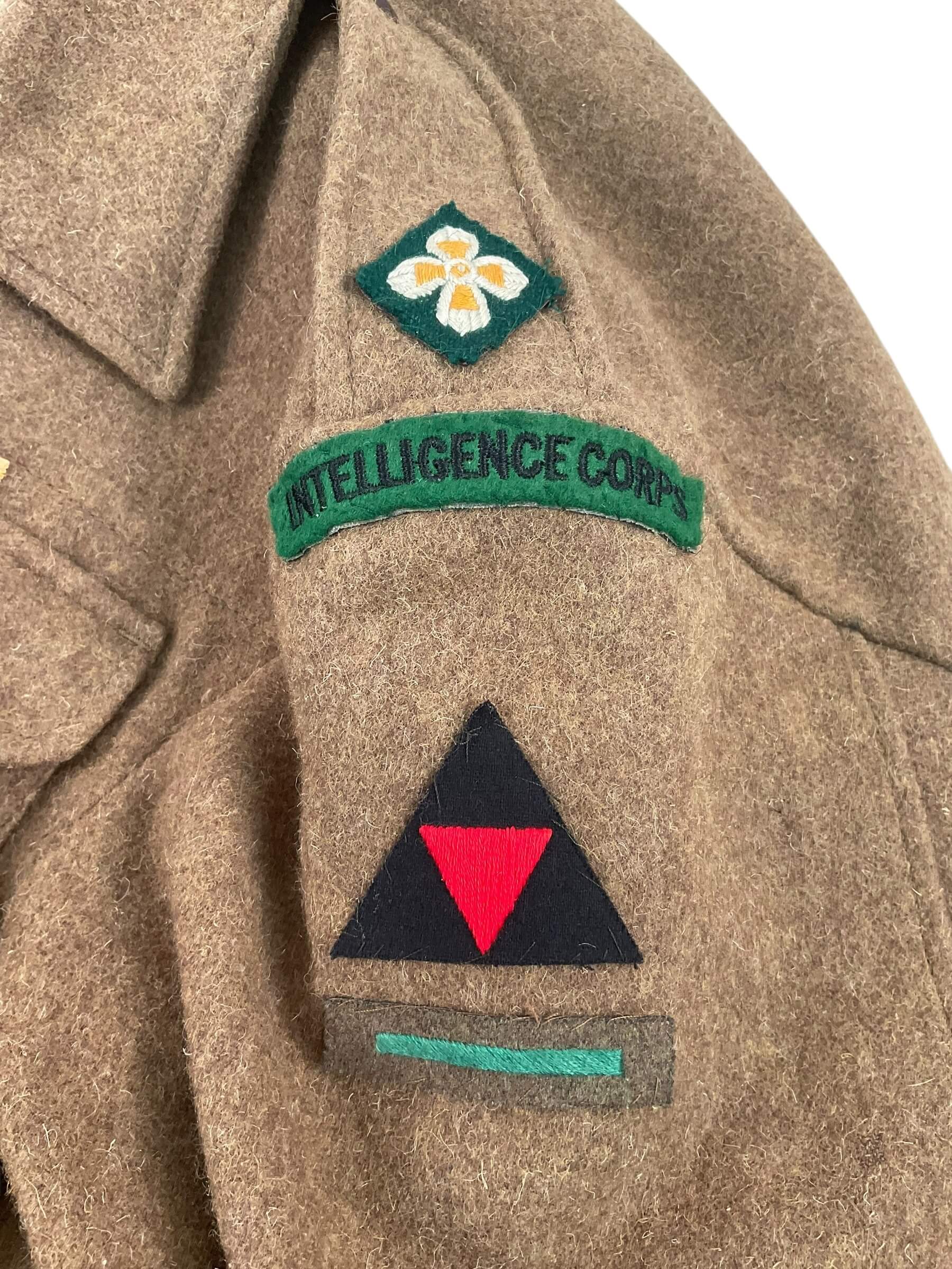 WW2 British Intelligence Corps Battledress Jacket What Price Glory REPRODUCTION WW2 British Intelligence Corps Battledress Jacket What Price Glory REPRODUCTION