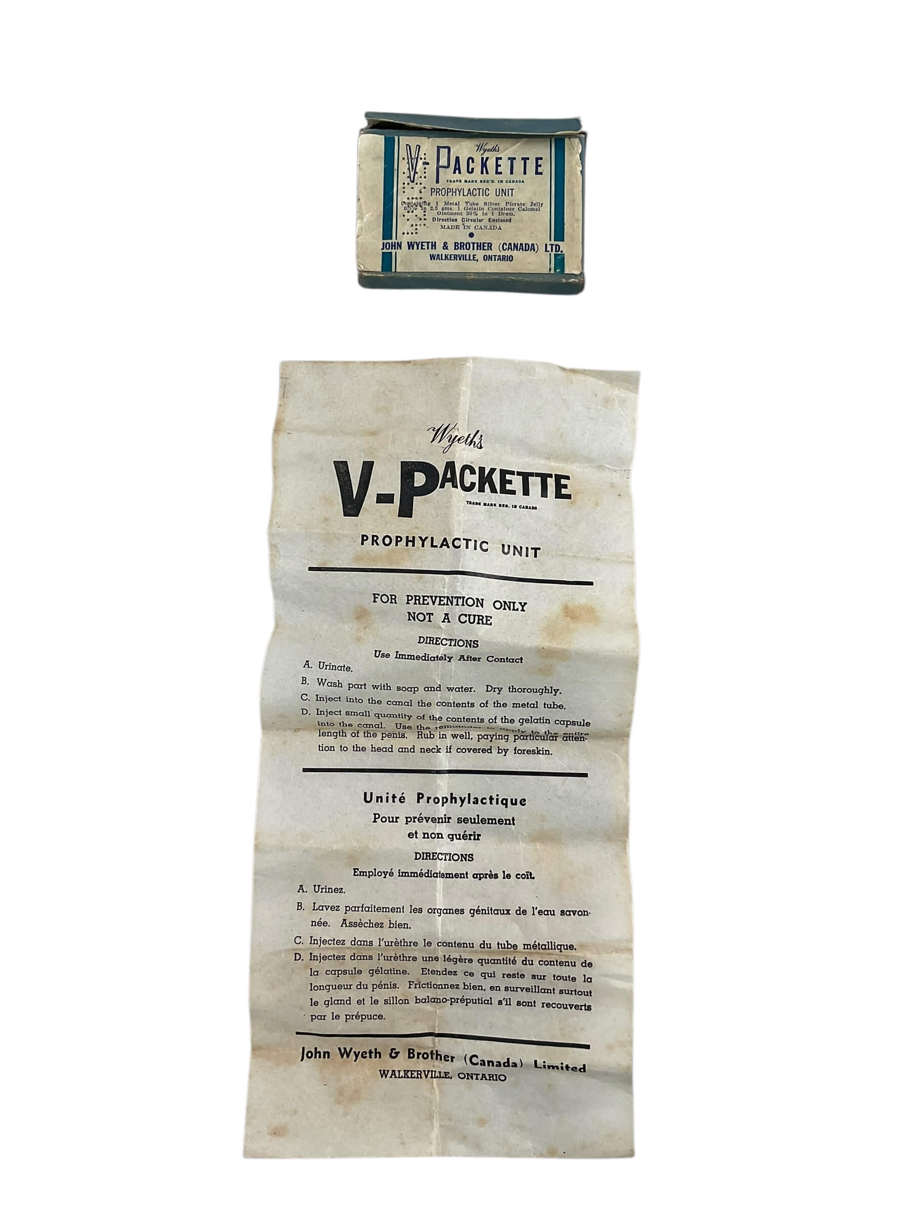 WW2 Canadian Wyeth's Prophylactic Box EMPTY WW2 Canadian Wyeth's Prophylactic Box EMPTY