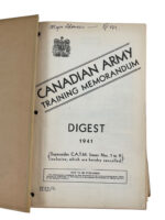 WW2 Canadian Army Training Memorandum Digest 1941 Used Hardcover Reference Book