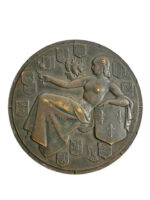 French Line Ile de France Transatlantic 1949 Bronze Medallion
