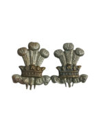 WW2 British Prince of Wales Leinster Regiment Collars Insignia Pair WW2 British Prince of Wales Leinster Regiment Collars Insignia Pair