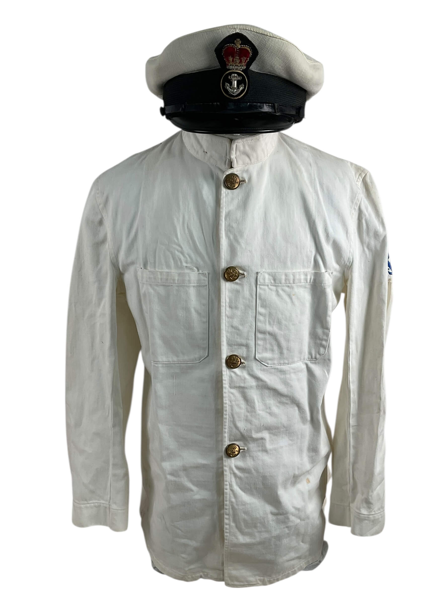 Canadian Navy White Patrol Jacket With Trousers And Peak Cap Hat Canadian Navy White Patrol Jacket With Trousers And Peak Cap Hat