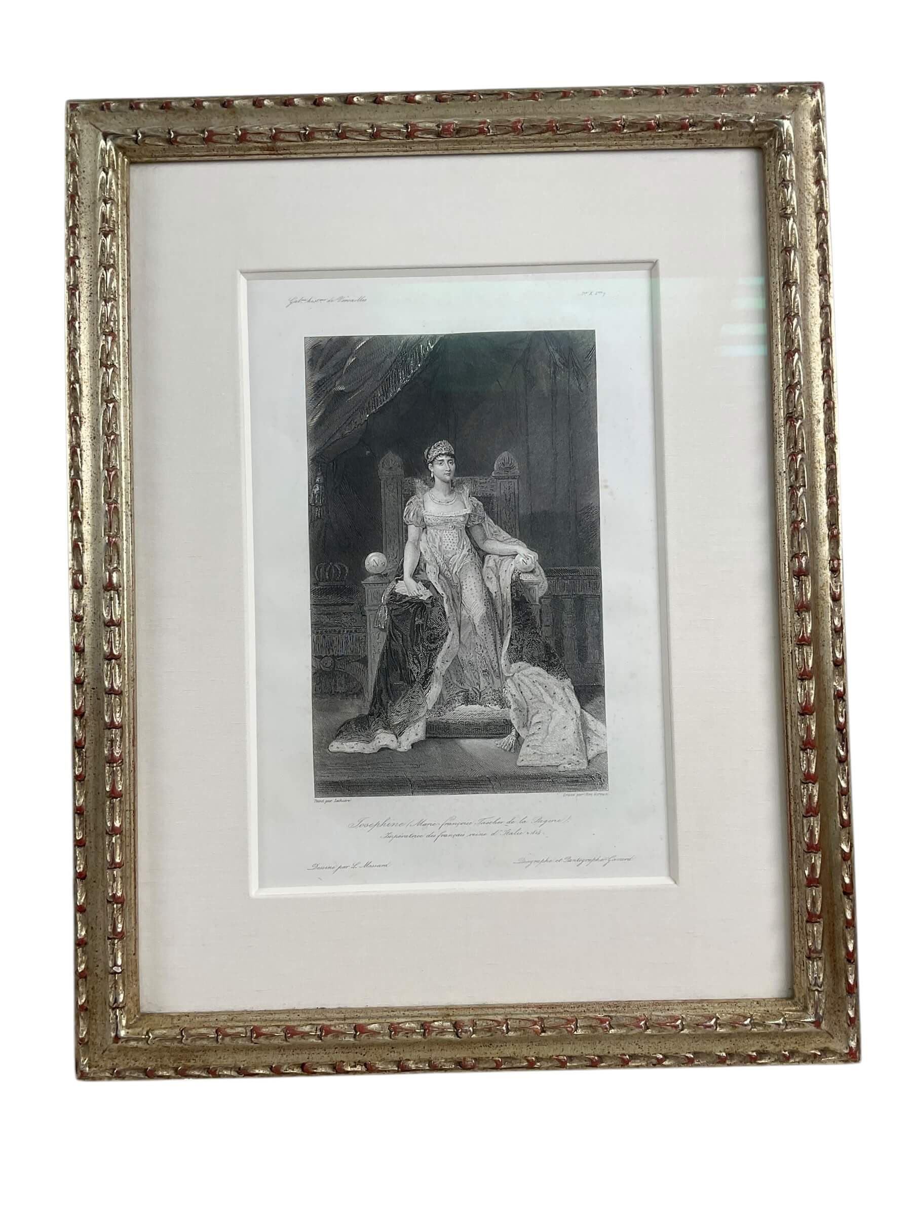 French Napoleonic Josephine in Versailles Print Framed 20" X 15 1/2" French Napoleonic Josephine in Versailles Print Framed 20" X 15 1/2"