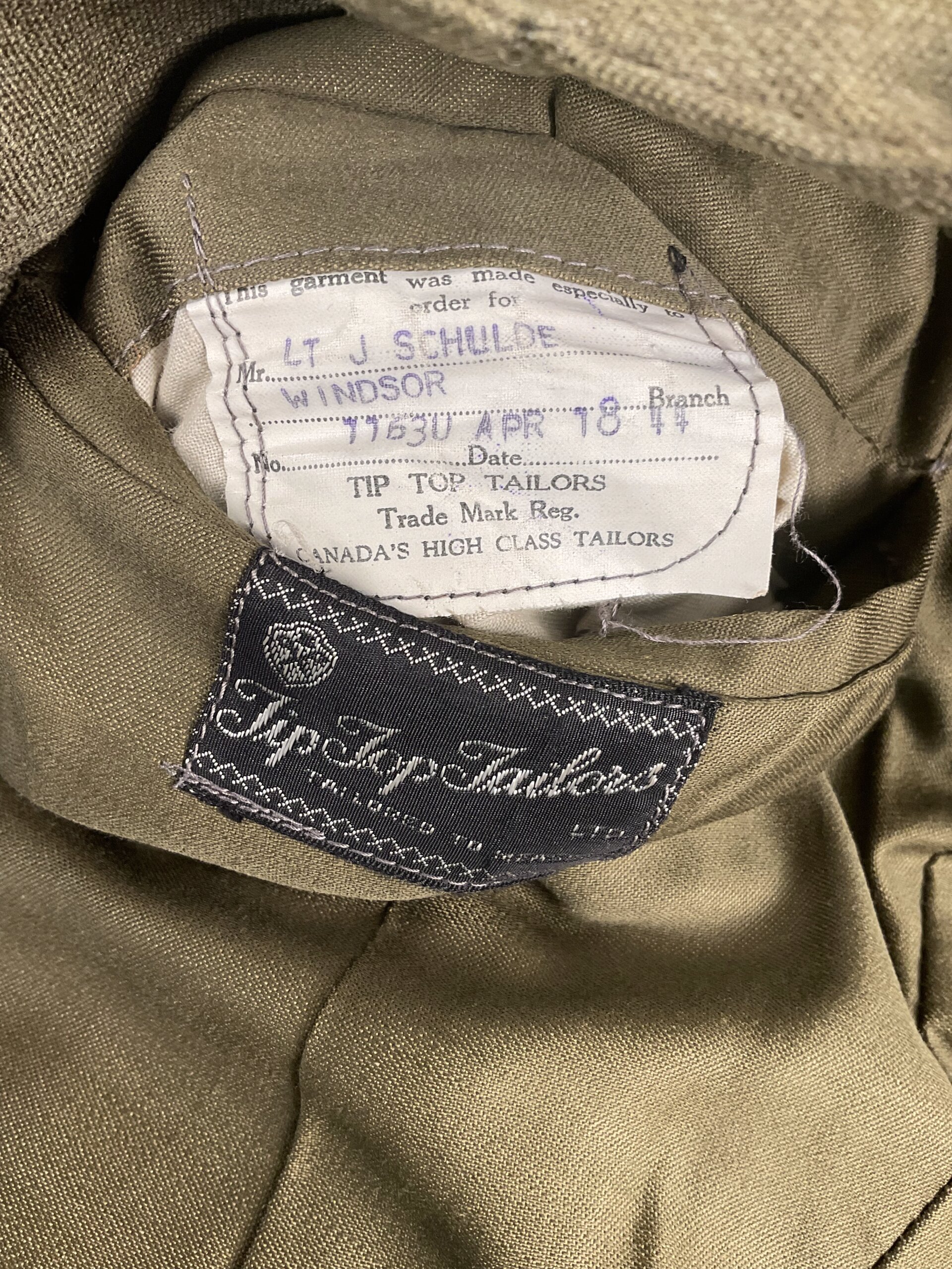 WW2 Canadian RCAMC Officers Named Service Dress With Trousers and Peak Cap Hat WW2 Canadian RCAMC Officers Named Service Dress With Trousers and Peak Cap Hat