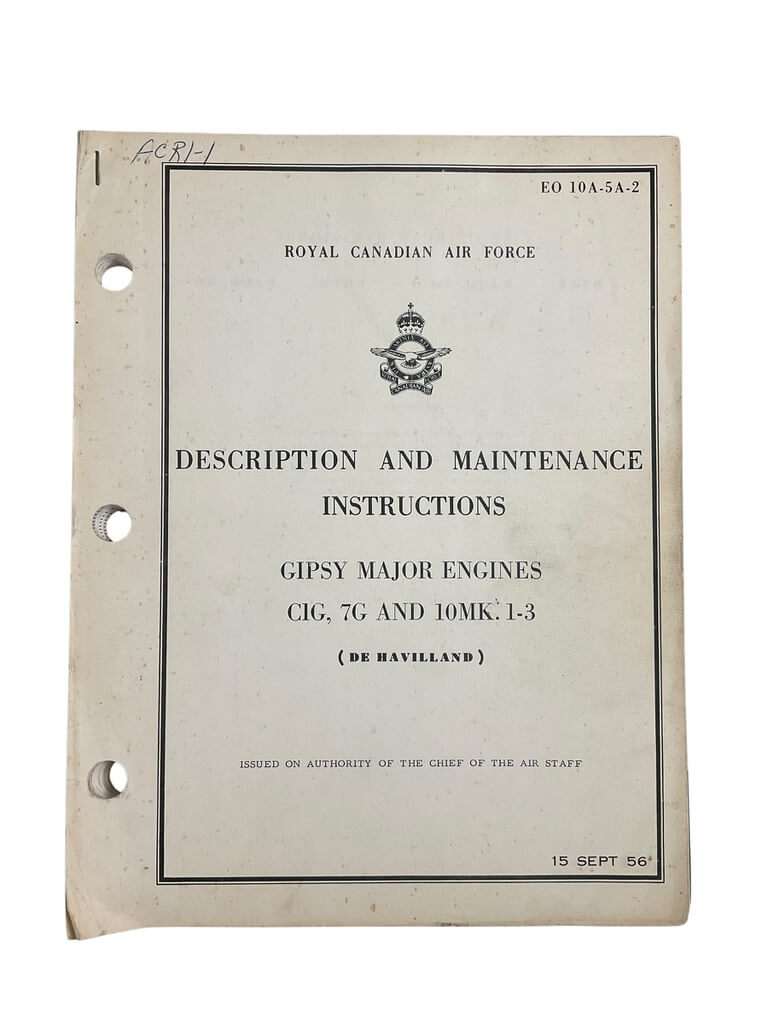 Canadian RCAF Gipsy Major Engines C1G 7G and 10Mk. 1-3 De Havilland Used Softcover Reference Book Canadian RCAF Gipsy Major Engines C1G 7G and 10Mk. 1-3 De Havilland Used Softcover Reference Book