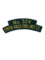 WW2 Canadian No 354 Smith Falls Collegiate Cadet Corps Shoulder Title Insignia Single WW2 Canadian No 354 Smith Falls Collegiate Cadet Corps Shoulder Title Insignia Single