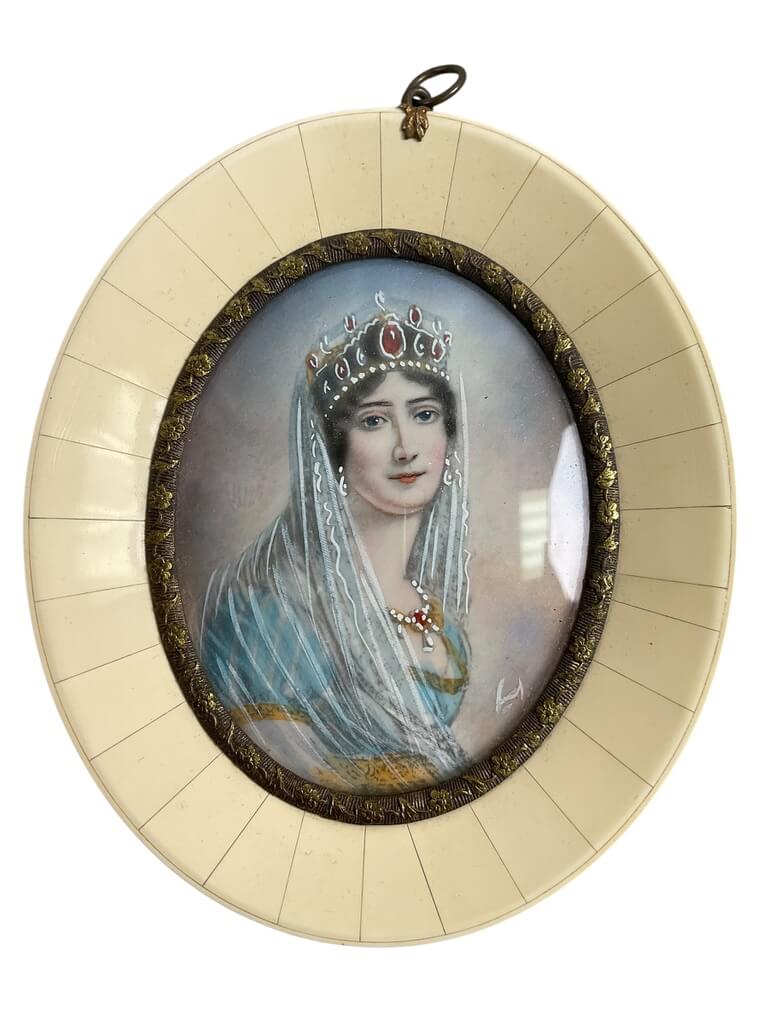 French Napoleonic Miniature Portraits Of Napoleon and Josephine 5" X 4" French Napoleonic Miniature Portraits Of Napoleon and Josephine 5" X 4"