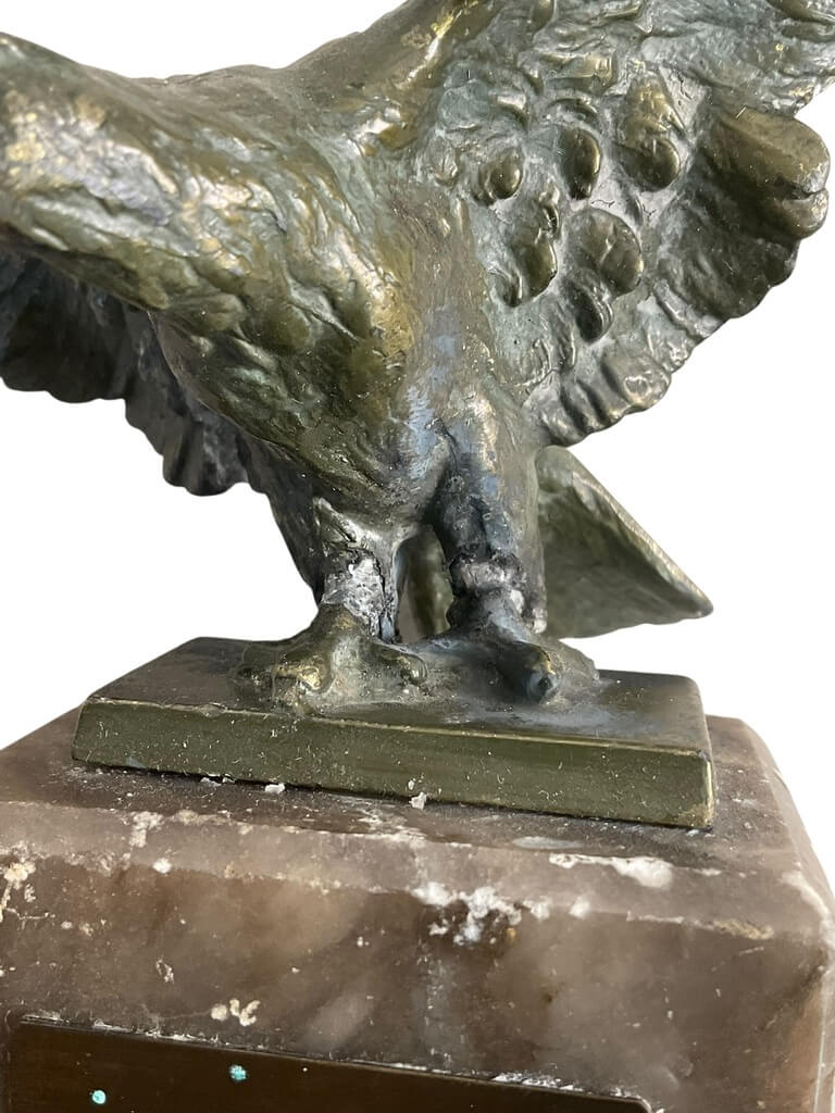 WW2 German Desk Eagle With Marble Base 9" x 3" WW2 German Desk Eagle With Marble Base 9" x 3"