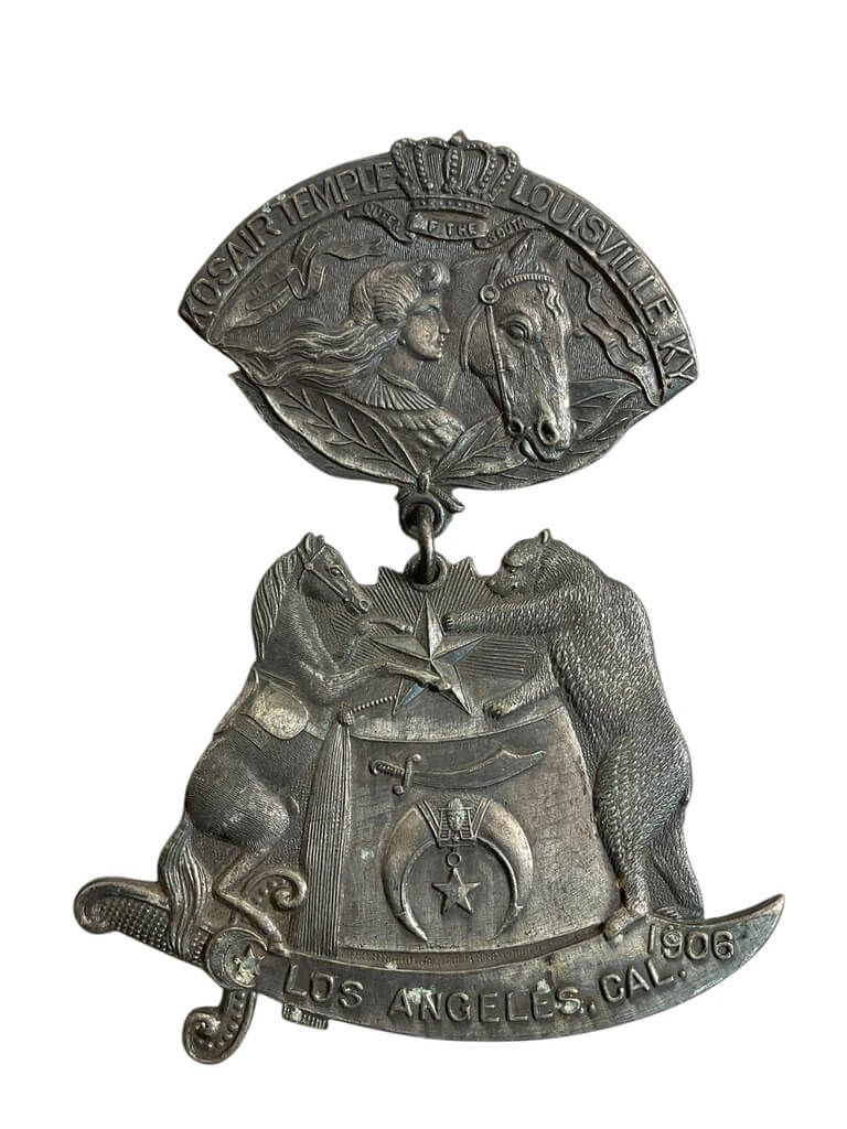 US Shriners Kosair Temple Louisville Kentucky Los Angeles 1906 Medal US Shriners Kosair Temple Louisville Kentucky Los Angeles 1906 Medal