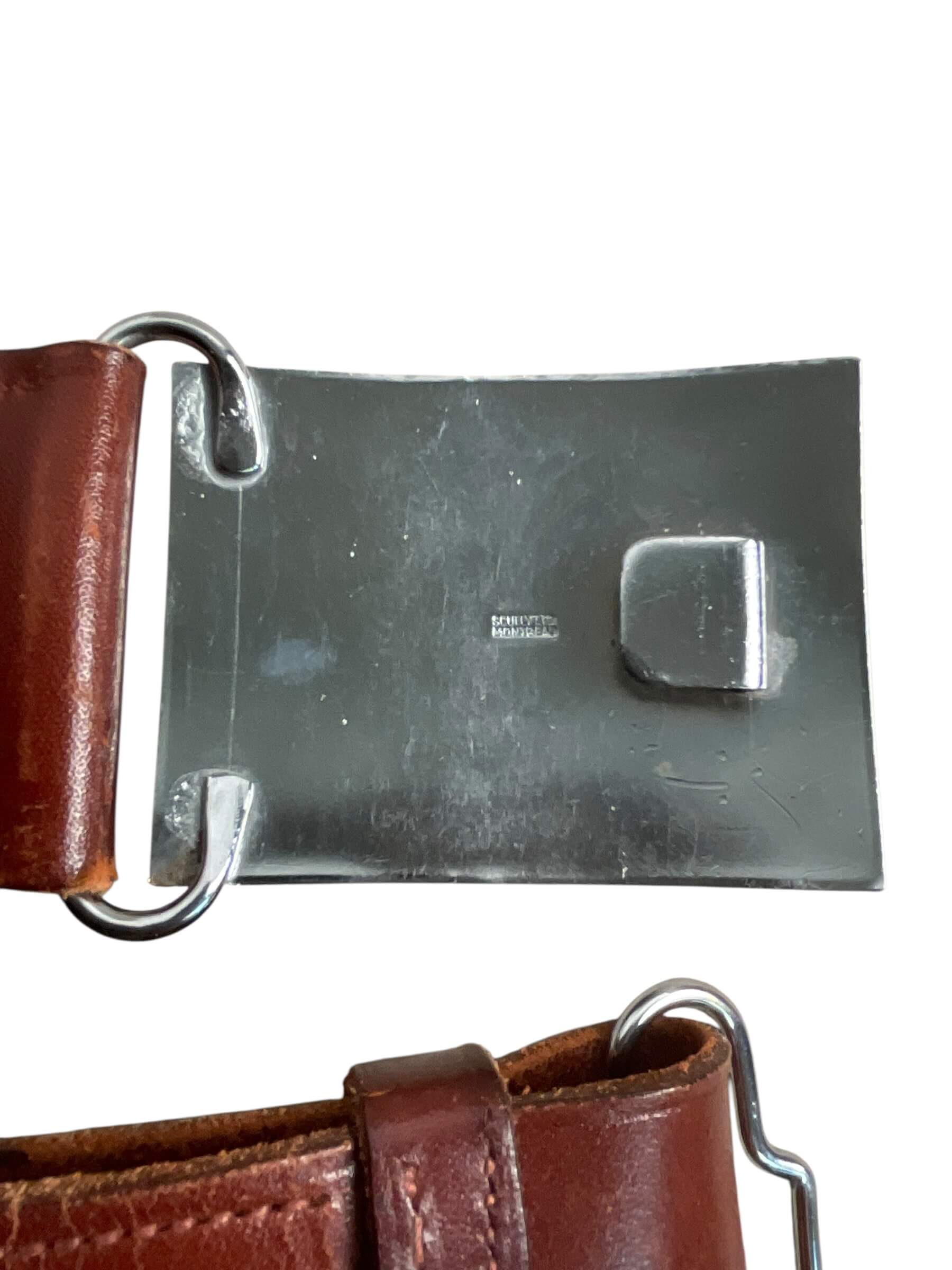 Canadian Toronto Scottish Leather Waist Belt and Buckle Canadian Toronto Scottish Leather Waist Belt and Buckle