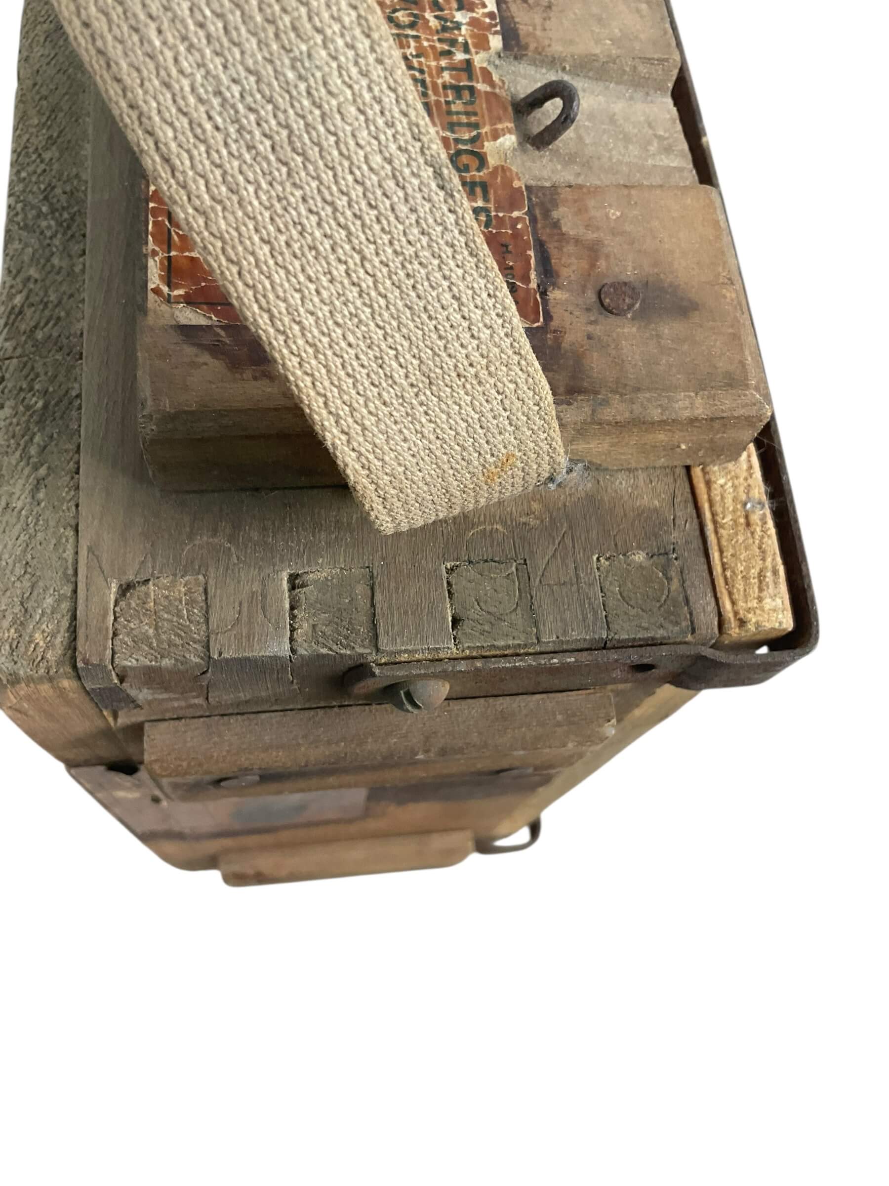 WW2 British Wooden Ammo Box .380 cal With Replacement Lid EMPTY WW2 British Wooden Ammo Box .380 cal With Replacement Lid EMPTY