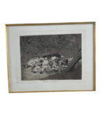 French Napoleonic Muertos Recogidos Harvest of the Dead Print Framed 19" X 20"