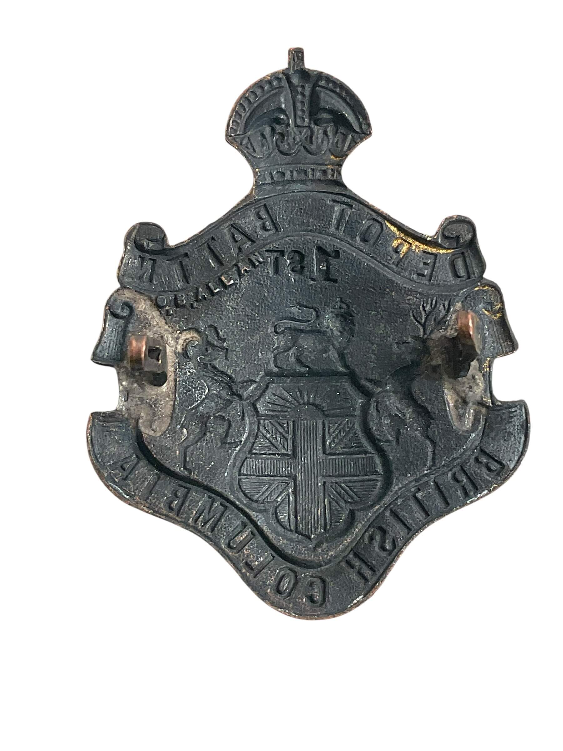 WW1 Canadian CEF 1st Depot Battalion British Columbia Cap Badge WW1 Canadian CEF 1st Depot Battalion British Columbia Cap Badge