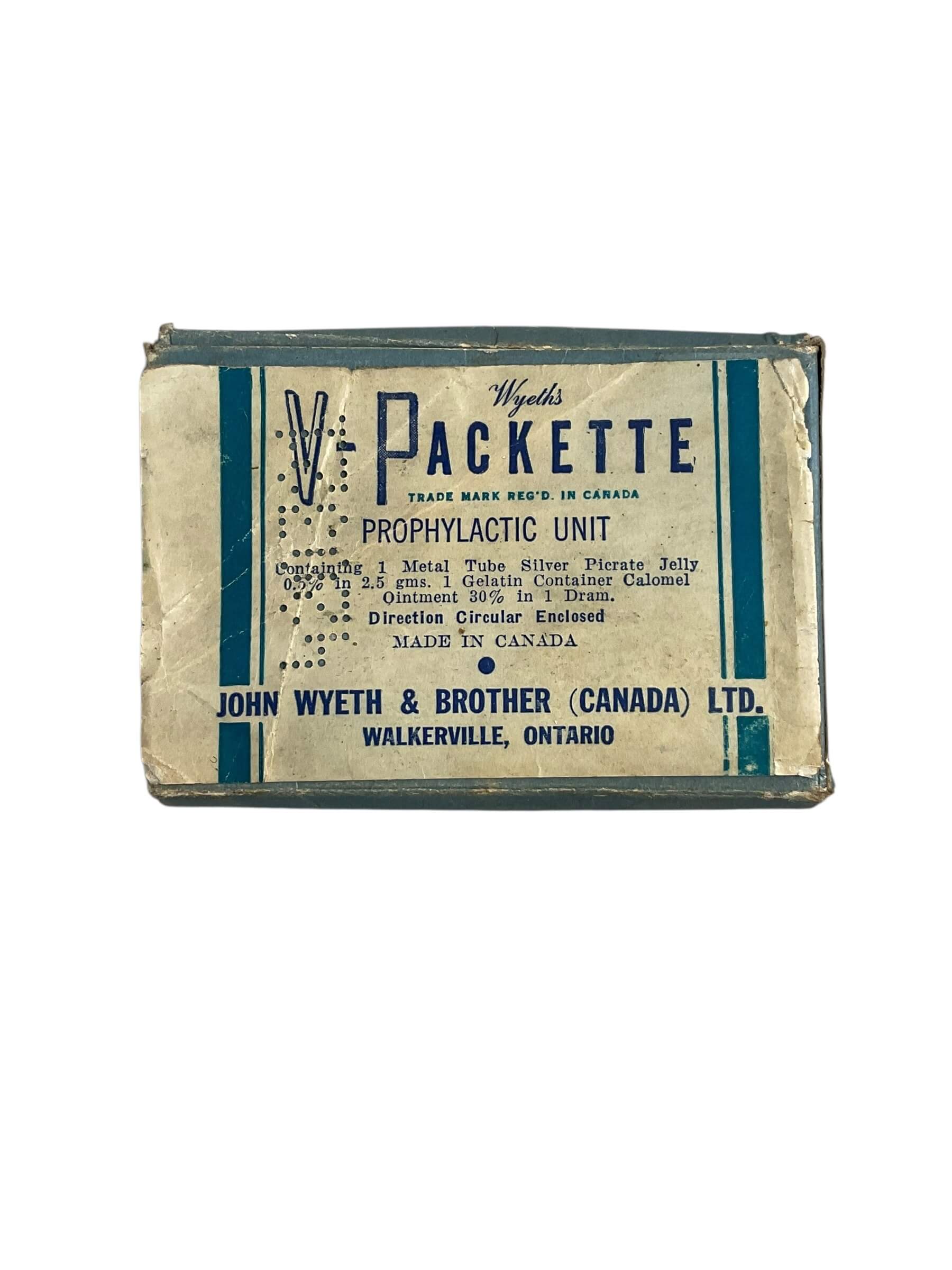 WW2 Canadian Wyeth's Prophylactic Box EMPTY WW2 Canadian Wyeth's Prophylactic Box EMPTY
