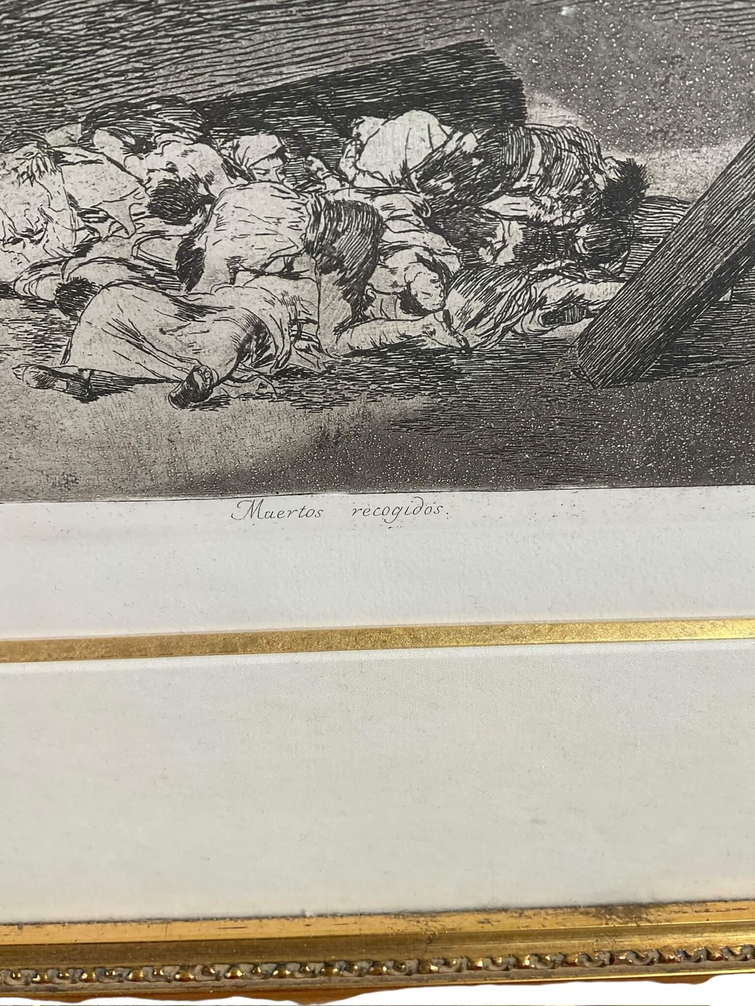 French Napoleonic Muertos Recogidos Harvest of the Dead Print Framed 19" X 20" French Napoleonic Muertos Recogidos Harvest of the Dead Print Framed 19" X 20"