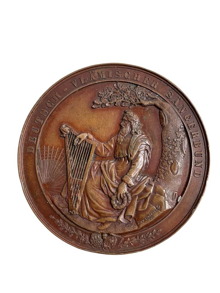 1st German Flemish Singing Festival in Cologne 1846 Bronze Medallion 1st German Flemish Singing Festival in Cologne 1846 Bronze Medallion