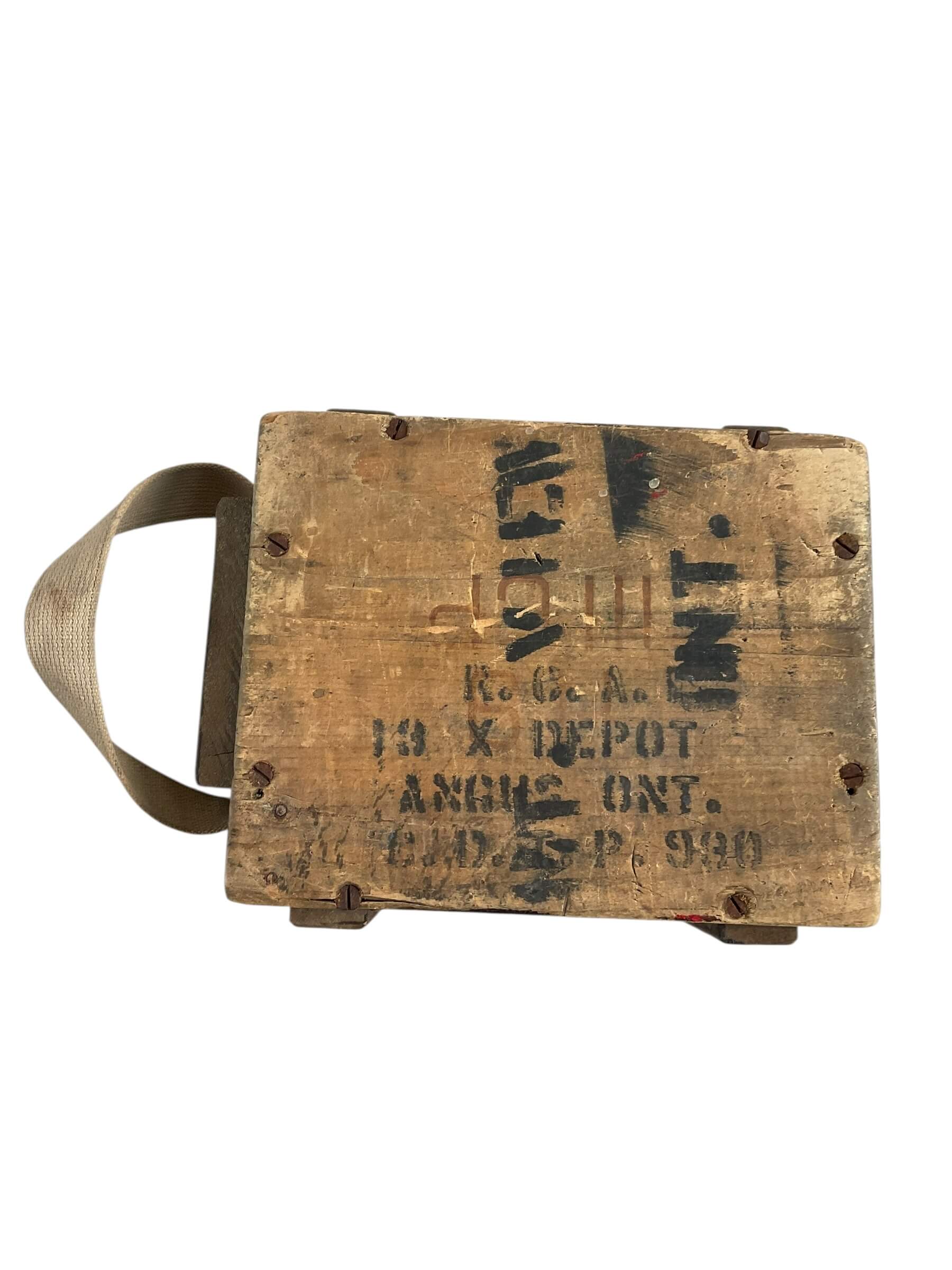 WW2 British Wooden Ammo Box .380 cal With Replacement Lid EMPTY WW2 British Wooden Ammo Box .380 cal With Replacement Lid EMPTY