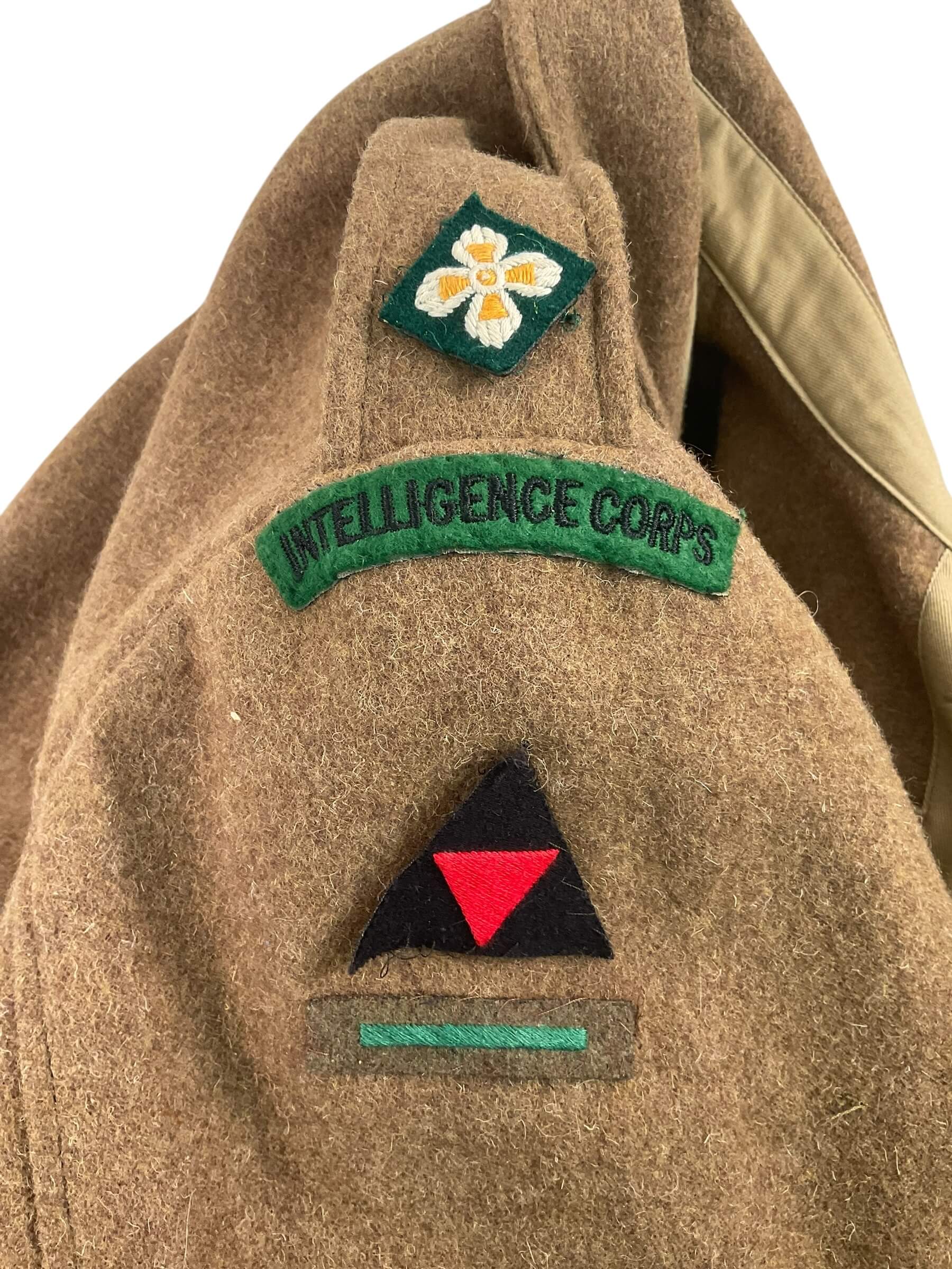 WW2 British Intelligence Corps Battledress Jacket What Price Glory REPRODUCTION WW2 British Intelligence Corps Battledress Jacket What Price Glory REPRODUCTION