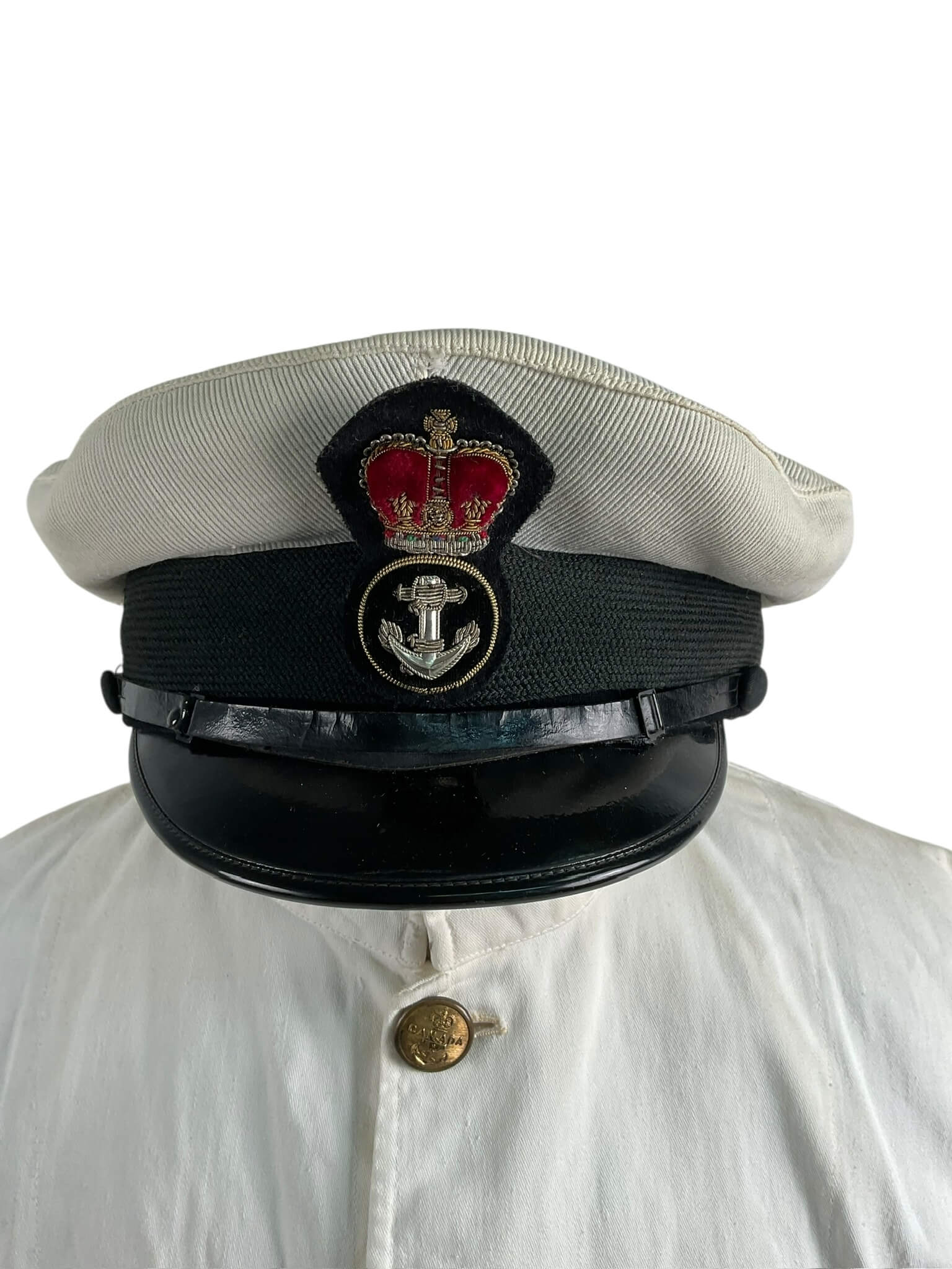 Canadian Navy White Patrol Jacket With Trousers And Peak Cap Hat Canadian Navy White Patrol Jacket With Trousers And Peak Cap Hat