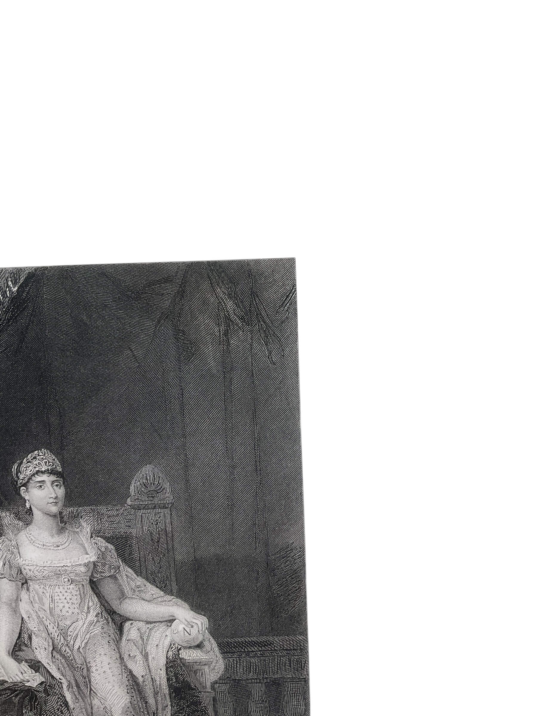 French Napoleonic Josephine in Versailles Print Framed 20" X 15 1/2" French Napoleonic Josephine in Versailles Print Framed 20" X 15 1/2"