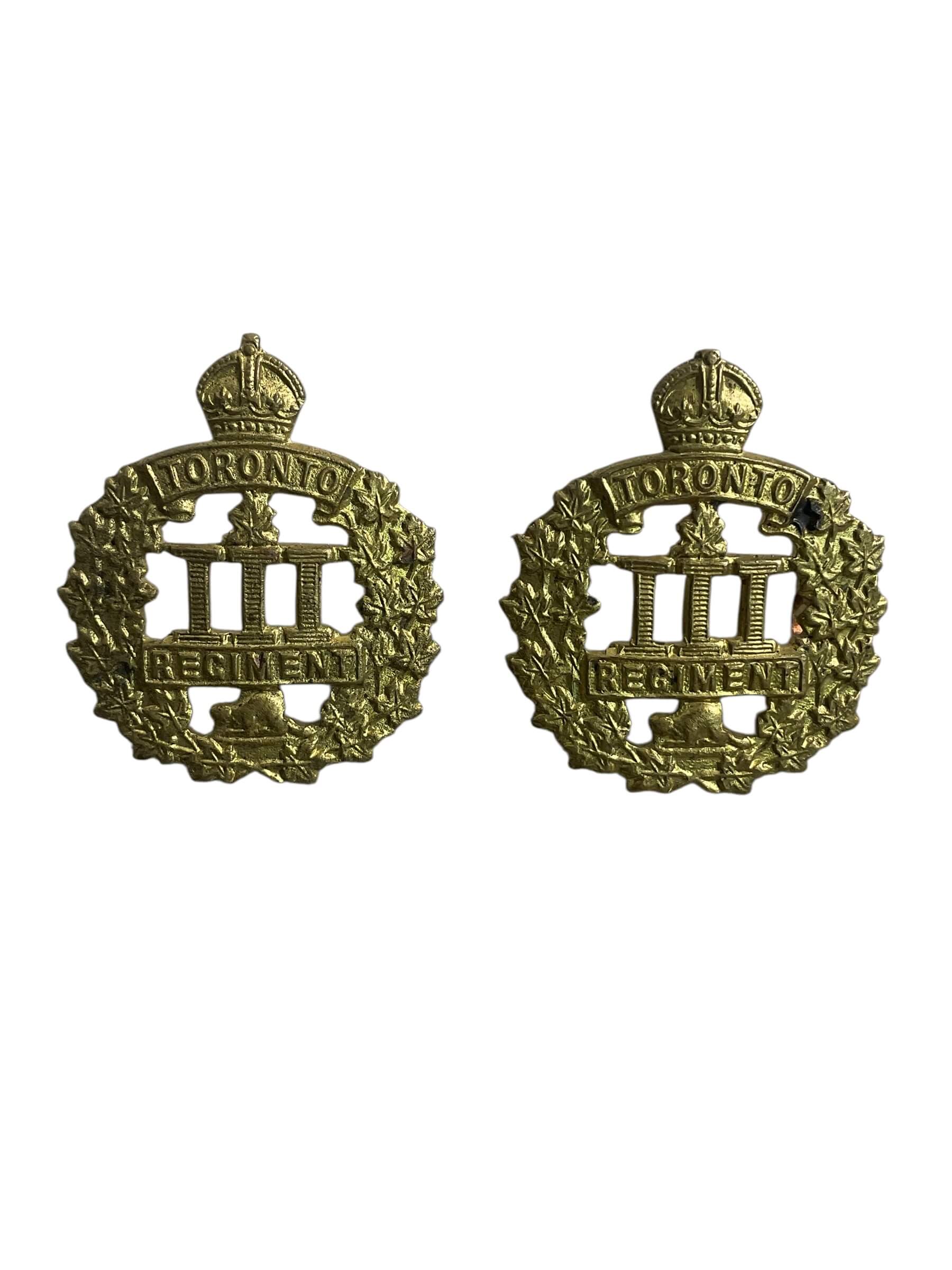 WW1 Canadian CEF 3rd Battalion Collars Insignia Pair WW1 Canadian CEF 3rd Battalion Collars Insignia Pair