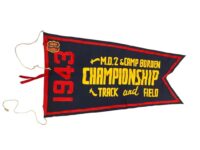 WW2 Canadian Camp Borden Track and Field Champion 1943 Flag Pennant 58" X 30" WW2 Canadian Camp Borden Track and Field Champion 1943 Flag Pennant 58" X 30"