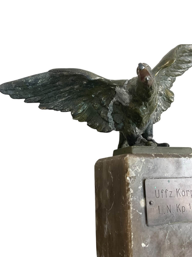 WW2 German Desk Eagle With Marble Base 9" x 3" WW2 German Desk Eagle With Marble Base 9" x 3"