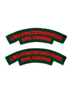 WW2 Canadian Lord Strathcona's Horse Royal Canadians British Made Starch Back Shoulder Titles Insignia Pair WW2 Canadian Lord Strathcona's Horse Royal Canadians British Made Starch Back Shoulder Titles Insignia Pair