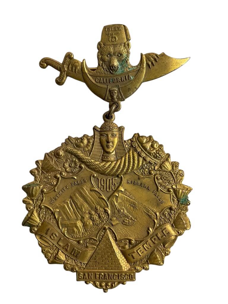 US Shriners Islam Temple San Francisco California 1905 Medal US Shriners Islam Temple San Francisco California 1905 Medal
