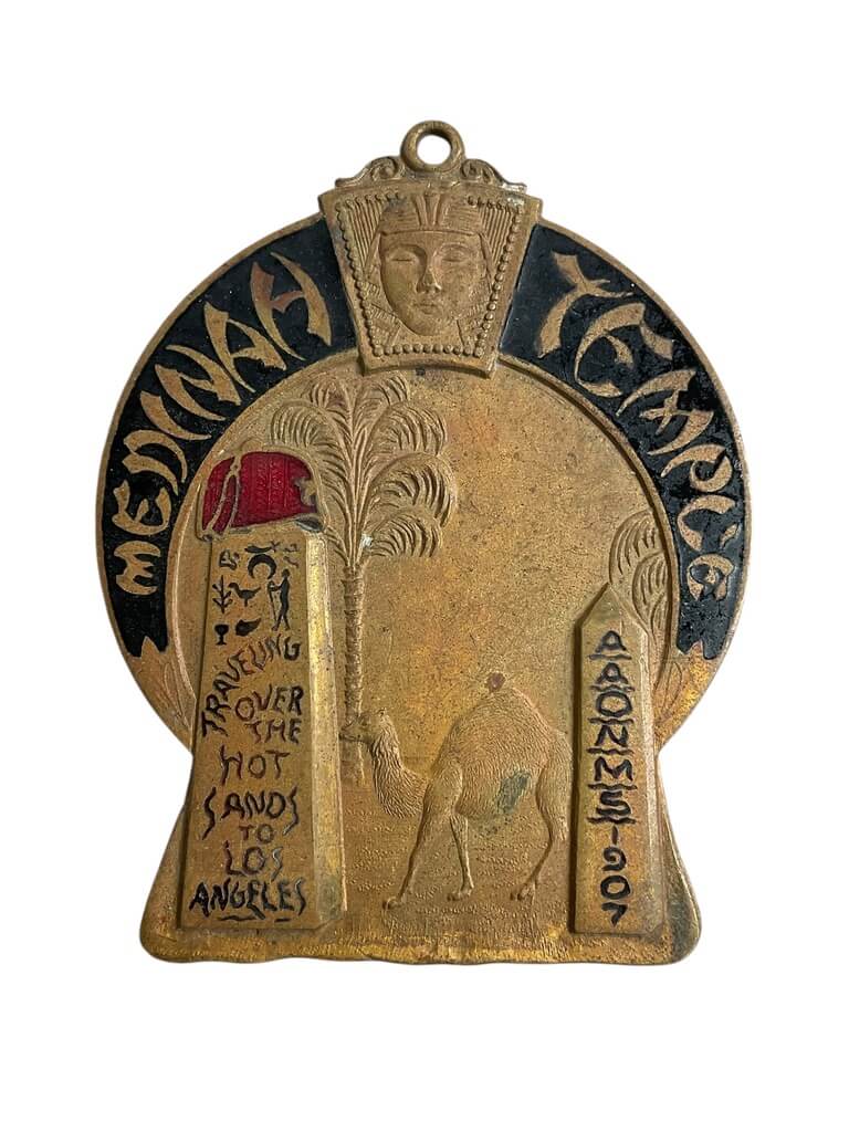 US Shriners Medinah Temple Chicago Illinois Travel to Hot Sands 1907 Medal US Shriners Medinah Temple Chicago Illinois Travel to Hot Sands 1907 Medal