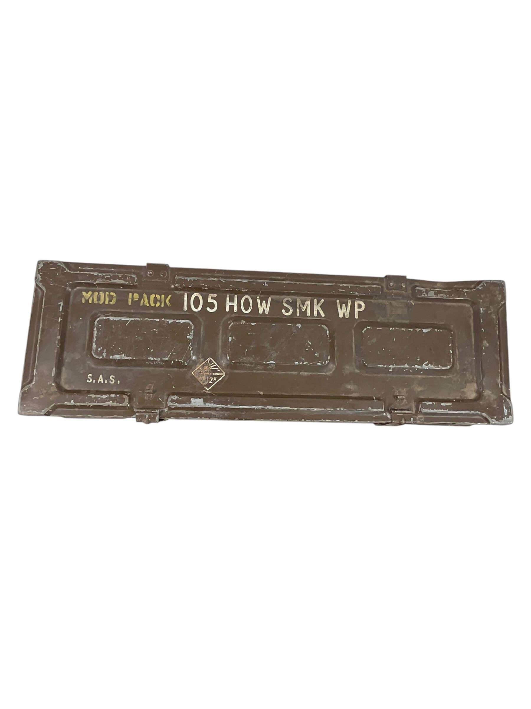 Canadian Forces 105mm Howitzer Smoke Transit Box EMPTY 33 1/2" X 10 1/2" X 6" Canadian Forces 105mm Howitzer Smoke Transit Box EMPTY 33 1/2" X 10 1/2" X 6"