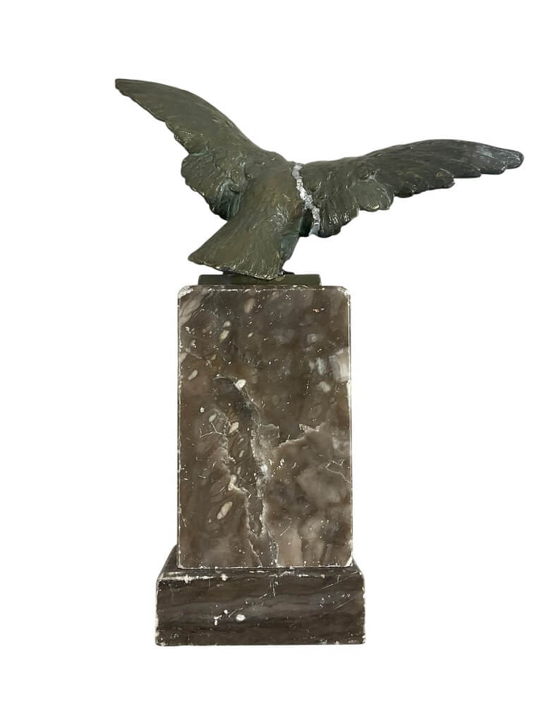 WW2 German Desk Eagle With Marble Base 9" x 3" WW2 German Desk Eagle With Marble Base 9" x 3"