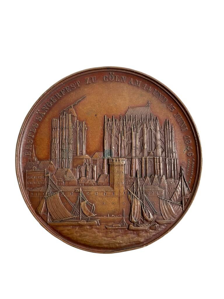 1st German Flemish Singing Festival in Cologne 1846 Bronze Medallion 1st German Flemish Singing Festival in Cologne 1846 Bronze Medallion