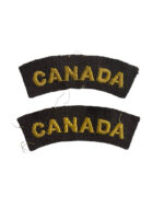 WW2 Canadian Women's Army Corps CANADA Shoulder Titles Insignia Pair