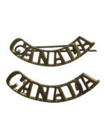 WW1 Canadian CEF CANADA Shoulder Titles Insignia Pair British Made
