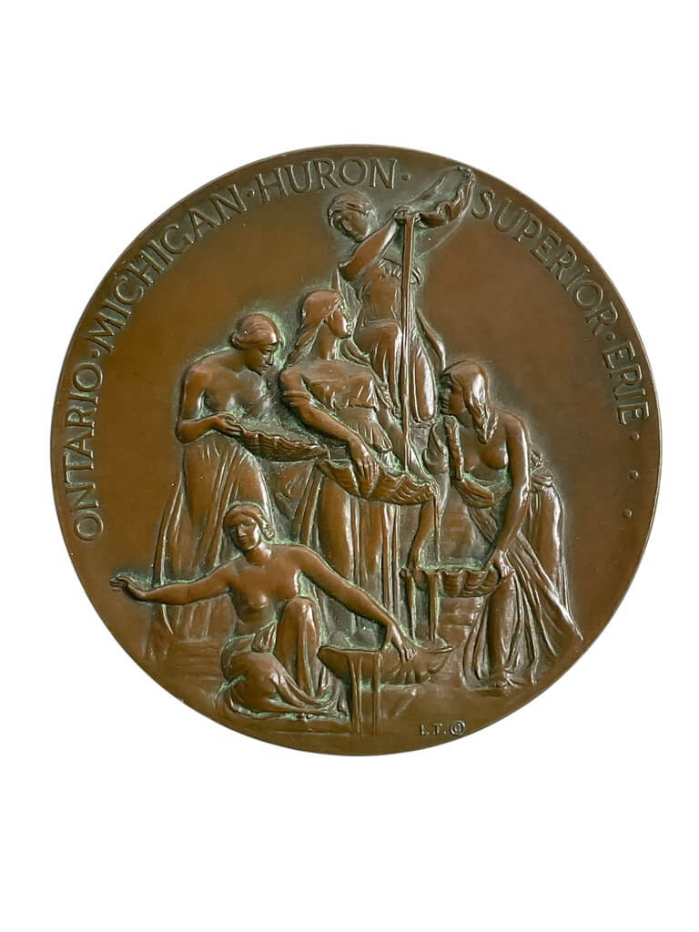Canadian Ontario Sends Greetings to the Sea 1935 Bronze Medallion Canadian Ontario Sends Greetings to the Sea 1935 Bronze Medallion
