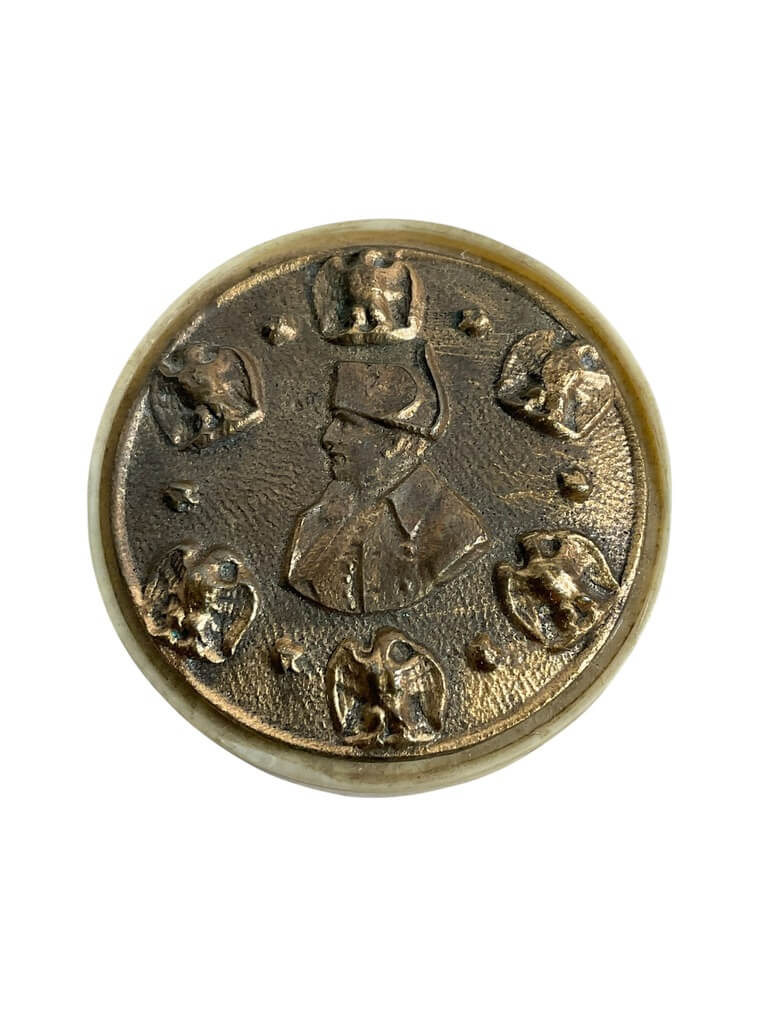 French Napoleonic Commemorative Women's Loose Powder Compact With Puff French Napoleonic Commemorative Women's Loose Powder Compact With Puff