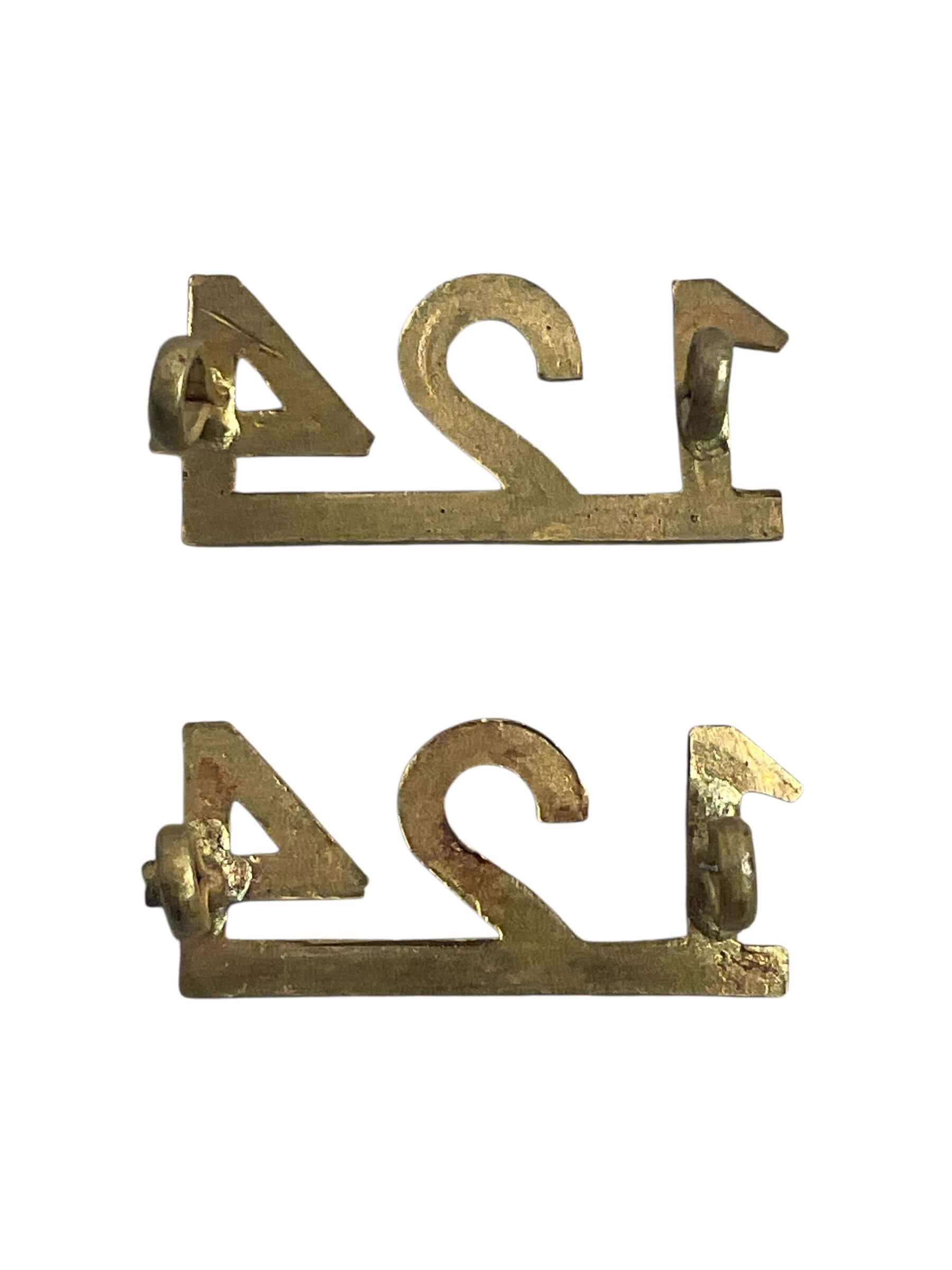 WW1 Canadian CEF 124th Battalion Guilt Officers Shoulder Numbers Pair WW1 Canadian CEF 124th Battalion Guilt Officers Shoulder Numbers Pair