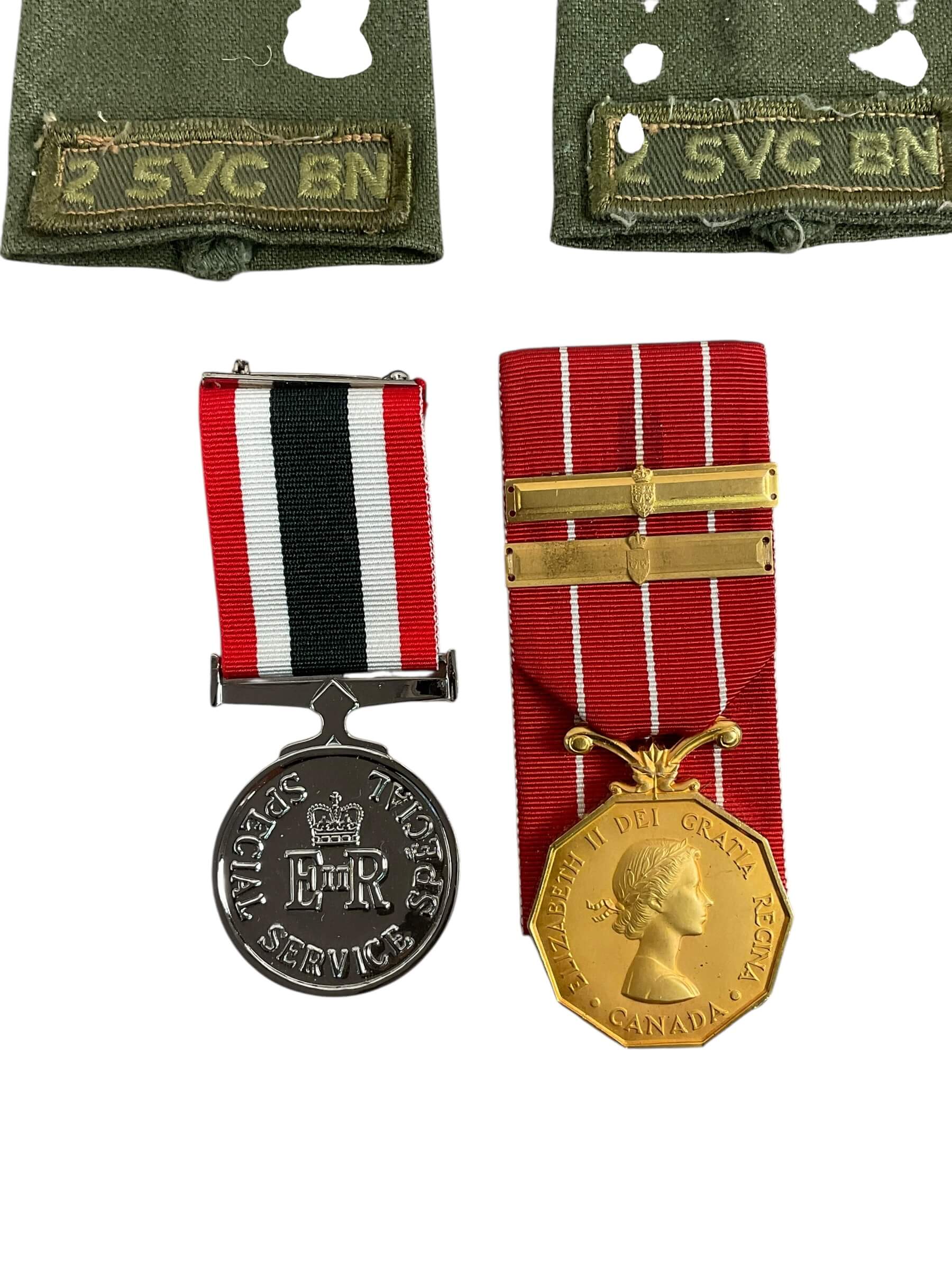 Canadian Forces Decoration With 2 Bars and Special Service Full Size Medals Named CWO Canadian Forces Decoration With 2 Bars and Special Service Full Size Medals Named CWO