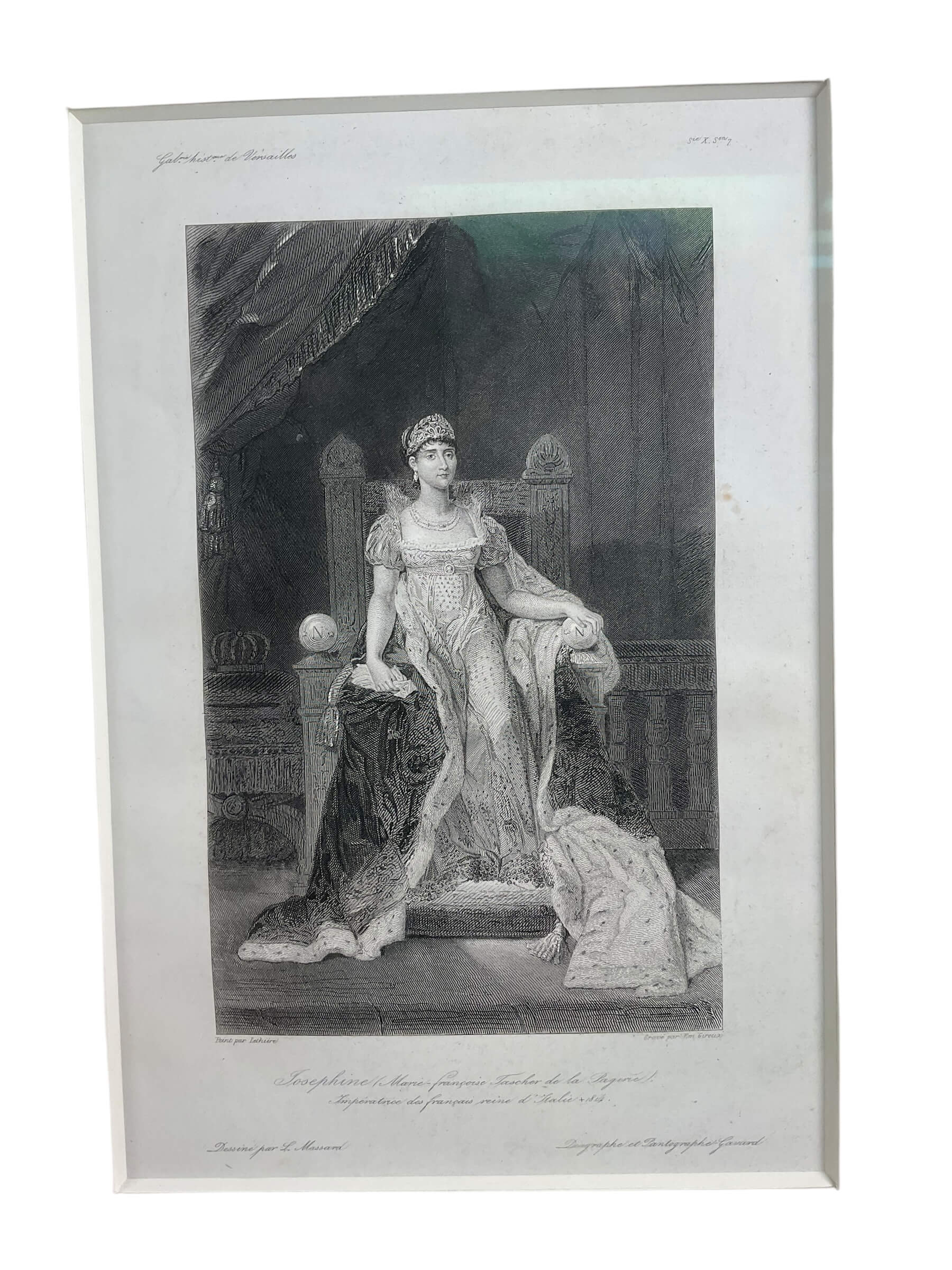 French Napoleonic Josephine in Versailles Print Framed 20" X 15 1/2" French Napoleonic Josephine in Versailles Print Framed 20" X 15 1/2"