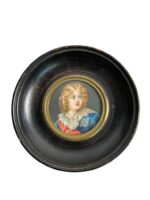British Victorian Young Prince With Sash Miniature Portrait Painting 3.5"